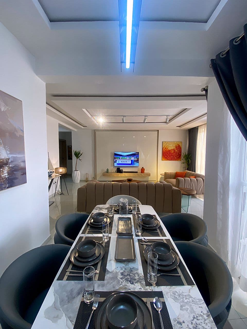 Executive 1-Bedroom Shortlet Living room view 2